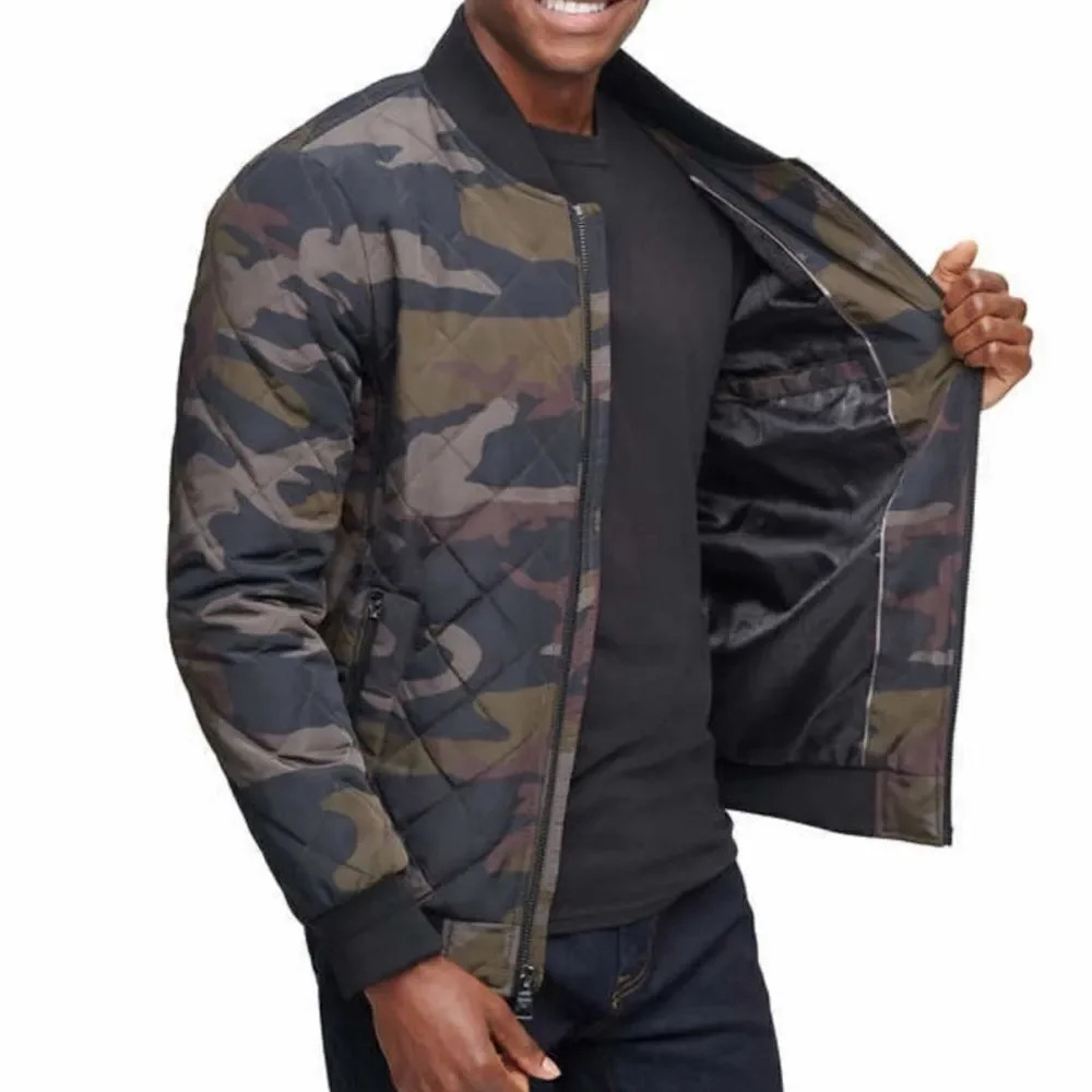 Calvin Klein Jacket Adult X-Large Diamond Quilted Bomber Jacket Camouflage…